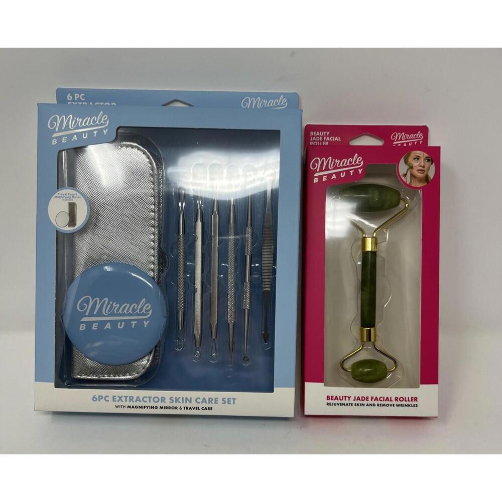 MIRACLE BEAUTY Ultimate Skincare Set Extractor And Jade Facial Roller J153